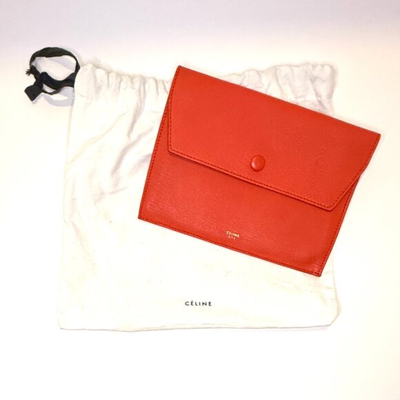 Celine Red Tie Knot Leather Purse and Pouch - Picture 12 of 15
